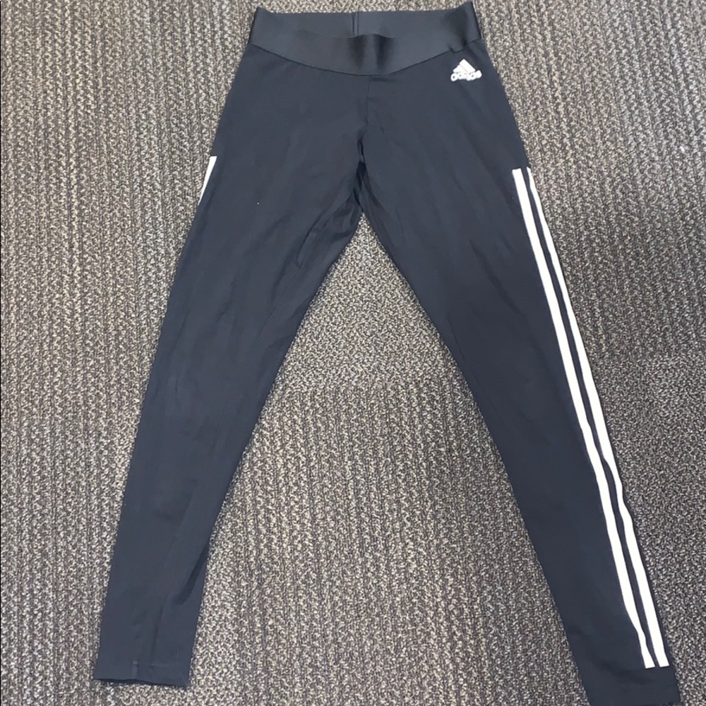 adidas leggings with white stripes